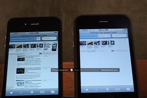 Apple Iphone 4 Speed Test Vs 3gs Obama Pacman