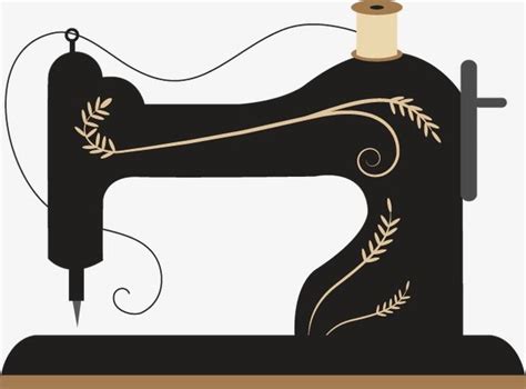 Vector painted sewing machine PNG and Vector | Sewing logo, Sewing machine cake, Sewing art