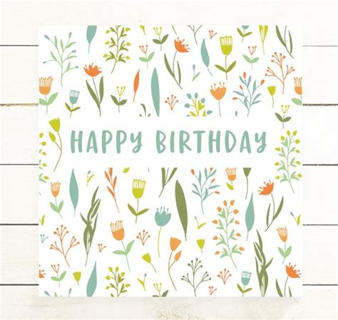 Happy Birthday Card Digital Download Printable Birthday Card Etsy