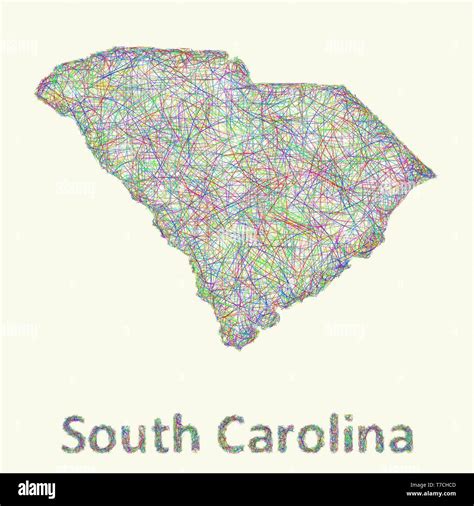 South Carolina Line Art Map Stock Vector Image And Art Alamy