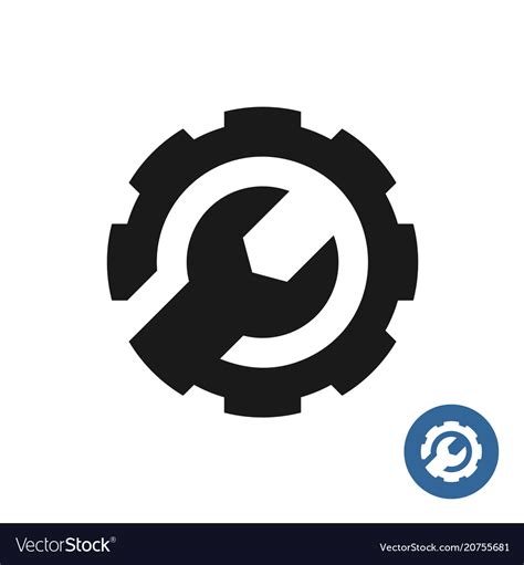 Gear And Wrench Icon Service Support Logo Vector Image
