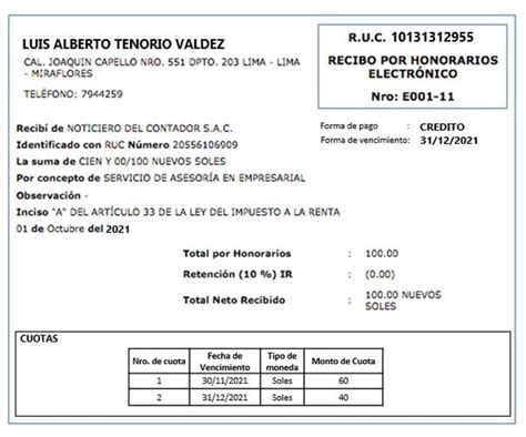 Cómo emitir un recibo por honorarios electrónico en Prestamype