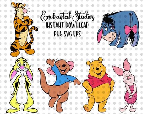 Winnie The Pooh Friends Bundle Svg Png Eps Cutting Files Etsy
