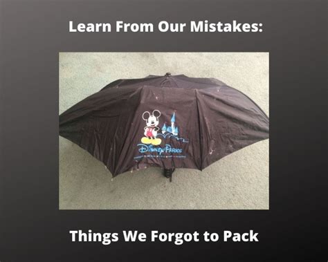 Learn From Our Mistakes Things We Forgot To Pack