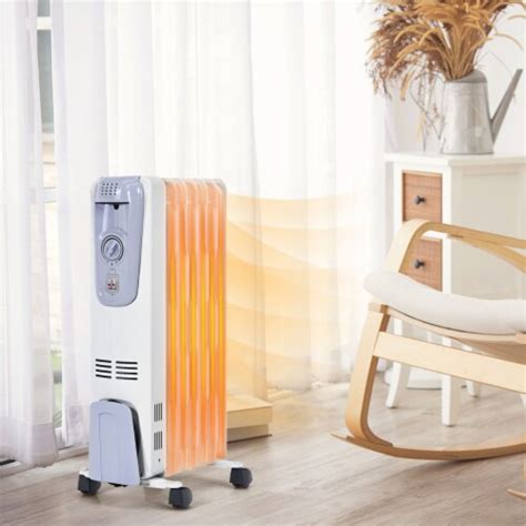 Gymax 1500w Oil Filled Space Heater Radiator W Adjustable Thermostat