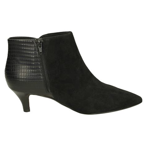 Ladies Clarks Linvale Sea Kitten Heel Ankle Boots | eBay