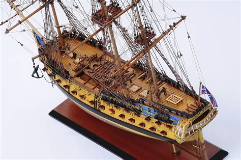 HMS Bellona Model Ship Wooden Historical Handcrafted Ready Made Tall
