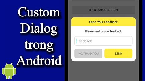Thực Hiện Custom Dialog Trong Android Android Customize 06 Youtube
