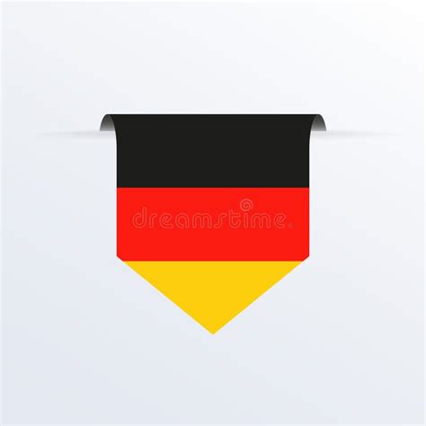 Flag Of Germany Ribbon Or Pennant Hanging German Flag Stock Vector