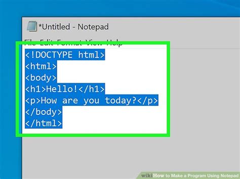 How To Make A Program Using Notepad 9 Steps With Pictures