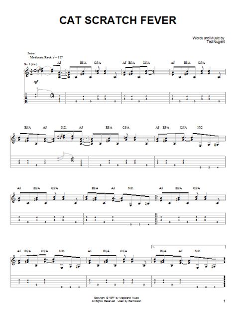 Whatever you need, whatever you want, whatever you desire, we provide. Cat Scratch Fever by Ted Nugent - Easy Guitar Tab - Guitar ...