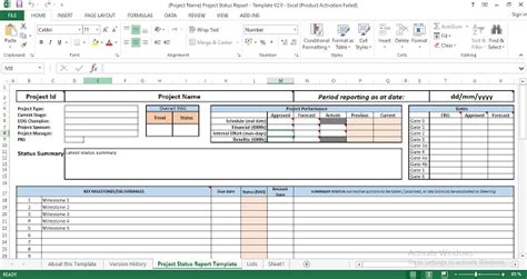 project status report excel template engineering management