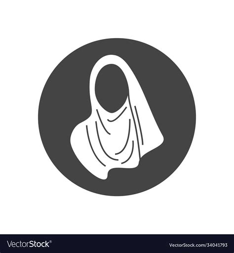 Hijab Icon Graphic Design Isolated Royalty Free Vector Image