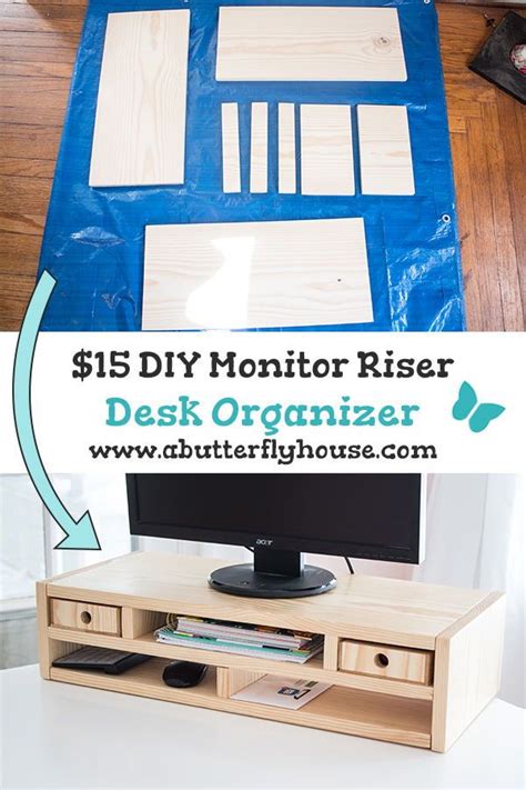 15 Diy Monitor Riser Desk Organizer Desk Organization Beginner