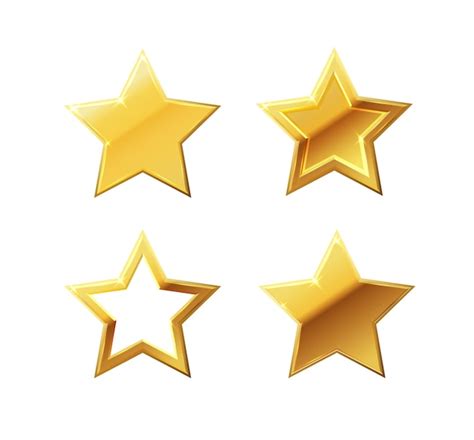 Premium Vector Vector Stars Set Of Realistic Metallic Golden Stars