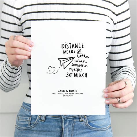 Personalised 'distance Means So Little' Print By Ellie Ellie ...