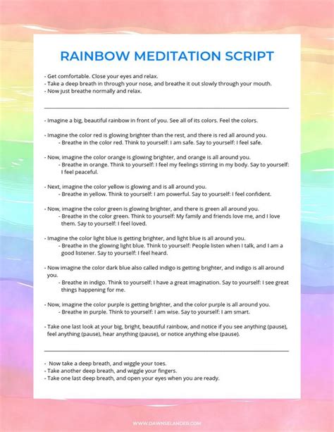 Rainbow Meditation For Kids With Images Meditation