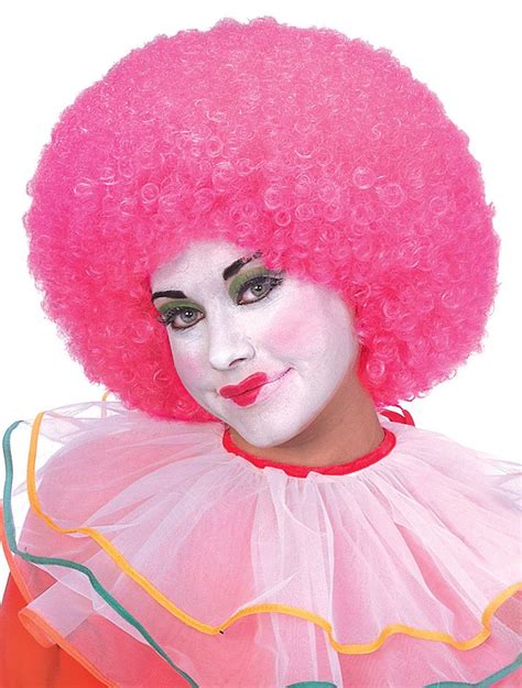 Clown Neon Pink Afro Wig Clown Costumes Clown Wig Pink Wig Pink Candy