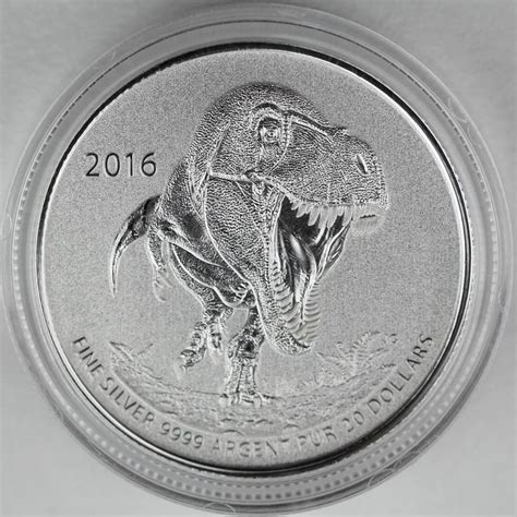 canada 2016 20 tyrannosaurus rex dinosaur 99 99 pure silver specimen coin prägung