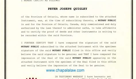 Canadian notaries are often not required to do anything more robust than a stapled paper corner so please contact us in advance if you have any questions. Canadian Certifications and Legalizations | Chapala Law ...