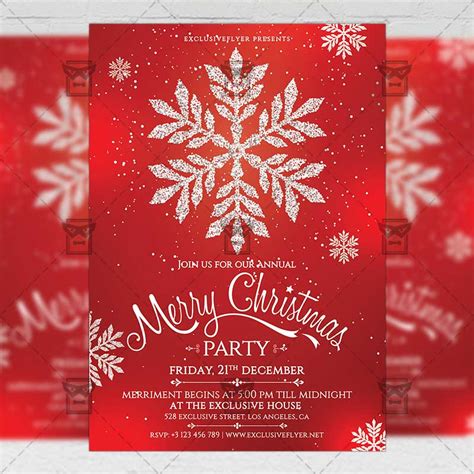 Christmas Invitation Seasonal A5 Flyer Template Exclsiveflyer