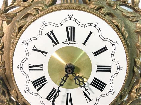 Large Tall Vintage Gold Ornate Syroco Wall Clock Mid