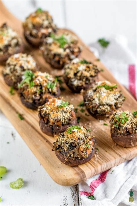 Lentil And Vegetable Stuffed Mushrooms Healthy Holiday Appetizer