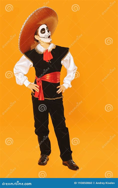 Boy In Mexican Carnival Costume Stock Photo Image Of Skeleton