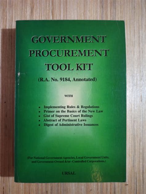Book Government Procurement Tool Kit By Ursal Hobbies And Toys Books