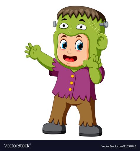 Cartoon Frankenstein Kid Royalty Free Vector Image