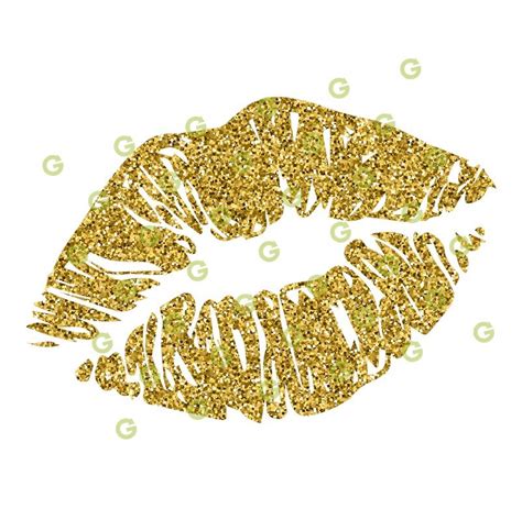 Gold Glitter Kiss Lips Svg Svged