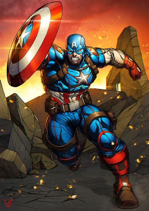 Captain America By Álvaro Jiménez Marvel Comics Superheroes Marvel Art