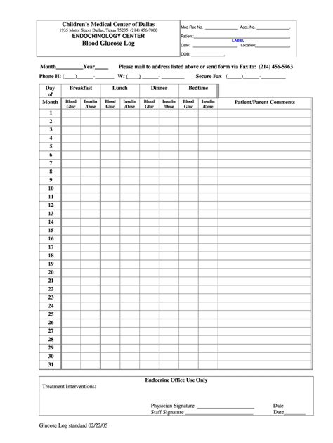 Free Blood Sugar Chart Template Printable Form Templates And Letter