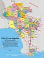 Los Angeles mapa político - Mapa de Los Angeles político (Califórnia - EUA)