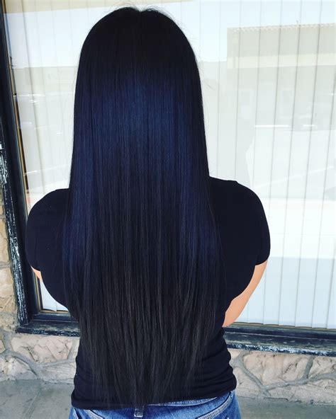 Prefect Black Blue Dark Blue Hair Gorgeous Hair Color Long Hair Styles