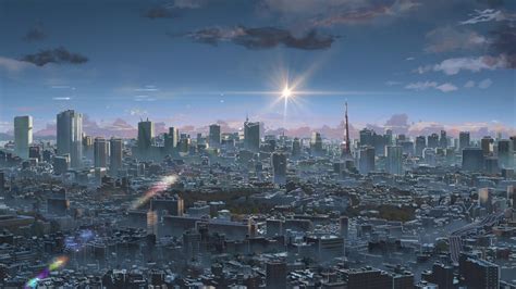 Anime Landscape Tokyo Skyline Anime Background