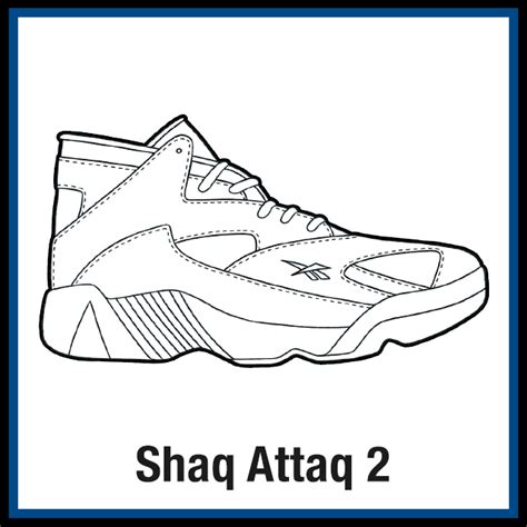 Reebok Shaq Attaq 2 Sneaker Coloring Pages Created By Kicksart