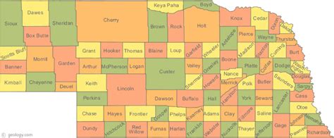 Map Of Nebraska County Map Political Map Map
