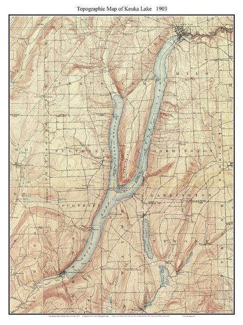 Keuka Lake 1903 Usgs Old Topographic Map Custom Composite Etsy