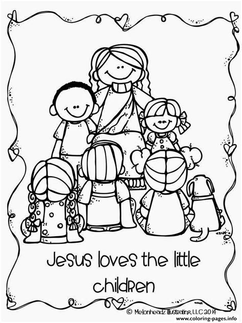 Jesus Loves The Little Children Coloring Page Printable