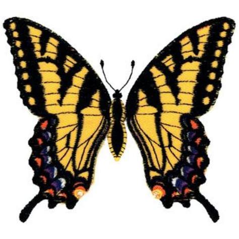 Tiger Swallowtail Butterfly Applique Machine Embroidery Design