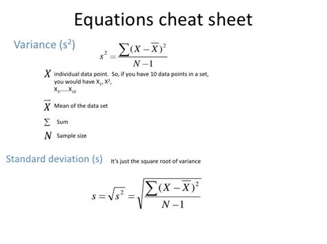Equations Cheat Sheet