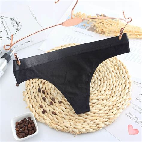 Women S Cotton Sexy Thongs Solid Color Sexy Seamless Panties Ladies Intimates Soft T Back Sexy