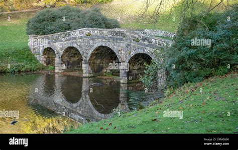 The Five Arch Grade I Listed Palladian Stone Bridge At Stourhead Wilts
