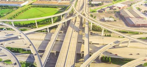 Panoramic Top Ninety Degree View Stack Interchange Expressway In Stock