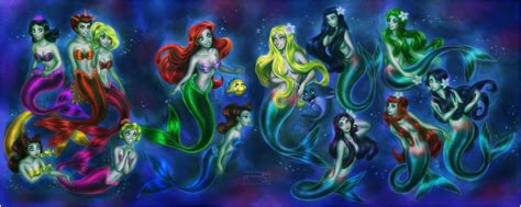Mermaids Sisters By Daekazu On Deviantart Mermaid Pictures Disney
