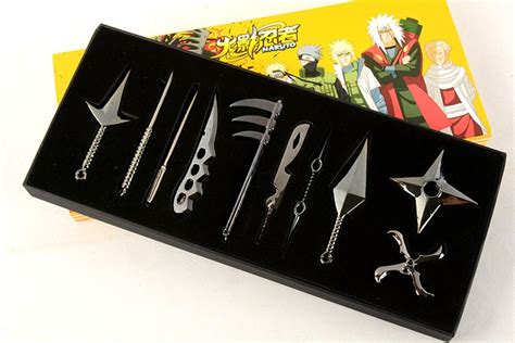 10pcsset Naruto Kakashi Uzumaki Alloy Throwing Weapons Sword Knife