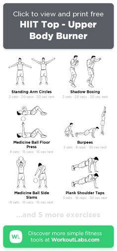 Hiit Top Upper Body Burner Click To View And Print This Illustrated
