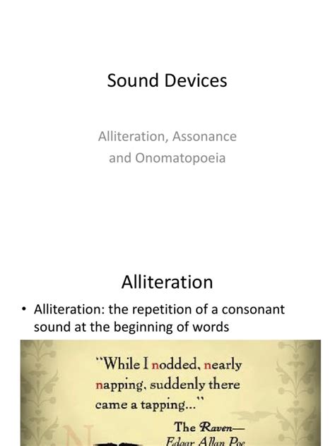 Sound Devices Literary Techniques Poetry