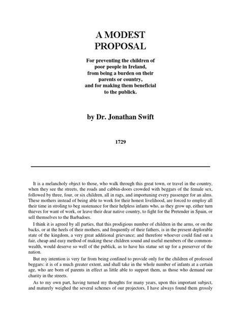 a modest proposal jonathan swift pdf